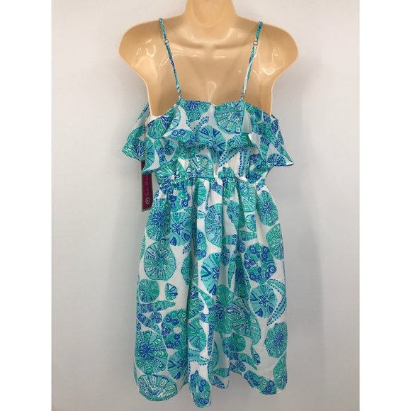 Lilly Pulitzer For Target Sea Urchin Flutter Spaghetti Strap Dress Blue Small NE - Picture 4 of 6